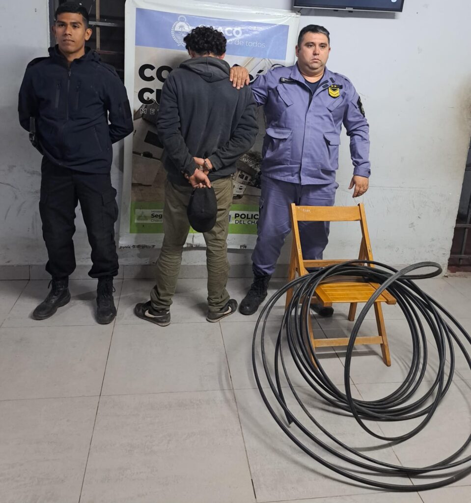 ATRAPAN EN CHACO A ROBACABLES EN PLENA ACCIÓN
