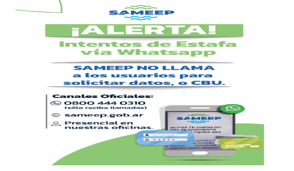 CHACO| Desde SAMEEP advierten a la población sobre posibles estafas telefónicas