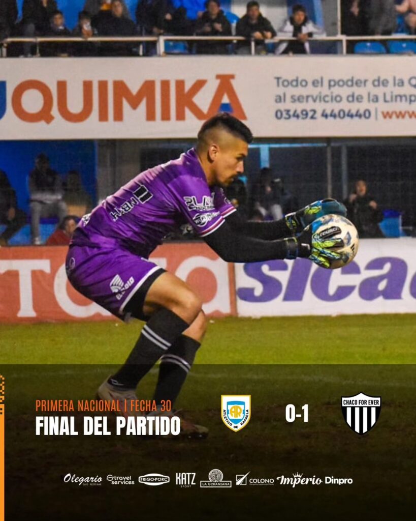 PRIMERA NACIONAL| Chaco For Ever le ganó a Rafaela 1 a 0 y se alejó de la zona de descenso