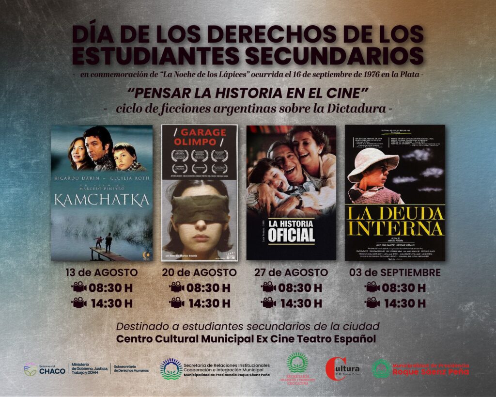 CHACO| El Municipio de Sáenz Peña invita a la comunidad a sumarse al ciclo “Pensar la Historia desde el Cine”