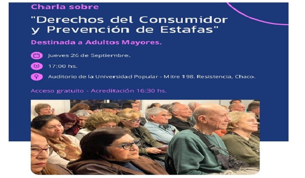 Chaco capacitará a adultos mayores sobre Derechos del Consumidor y prevención de estafas