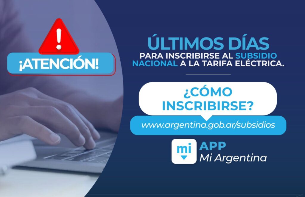Últimos días para adherirse al subsidio de la tarifa eléctrica: como acceder?