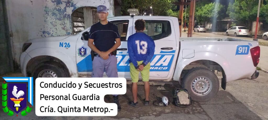 Hombre es sorprendido robando focos de alumbrado público en un barrio de la capital chaqueña