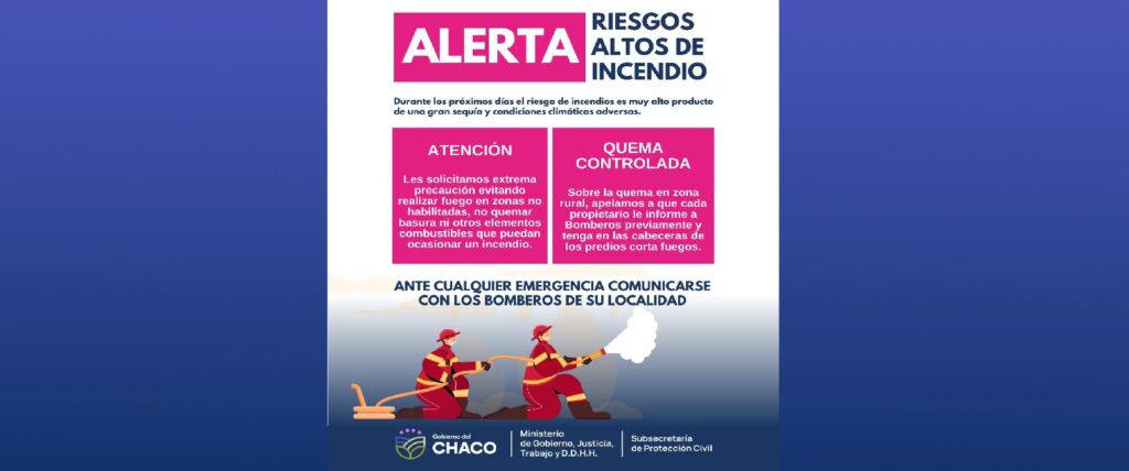 Alerta por alto riesgos de incendios: recomendaciones a la comunidad para evitarlo