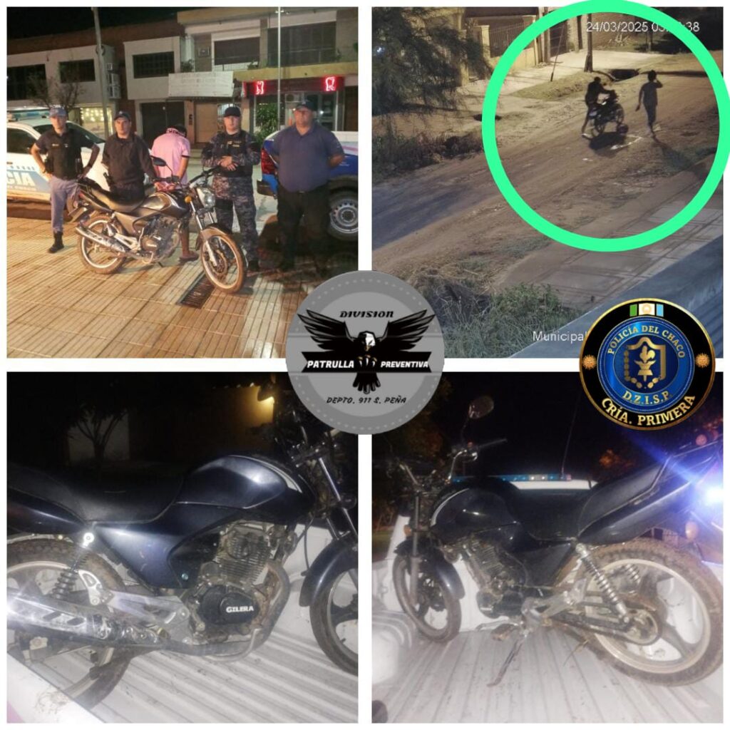 Rapida intervención policial en la segunda ciudad de Chaco para dar con moto robada