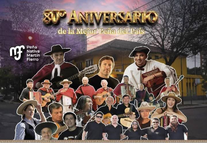 La Peña Martín Fierro de Resistencia celebra sus 80 años de vida institucional con un festival popular