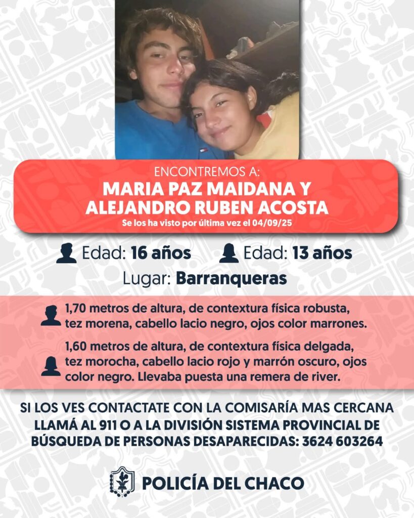 Desesperada Búsqueda de Dos Adolescentes en Barranqueras