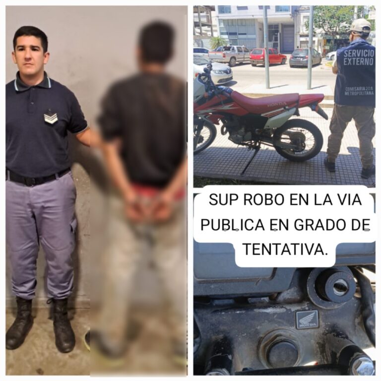 Frustrado intento de robo en Resistencia: dueño de moto sorprende al sospechoso y fue arrestado por la policía