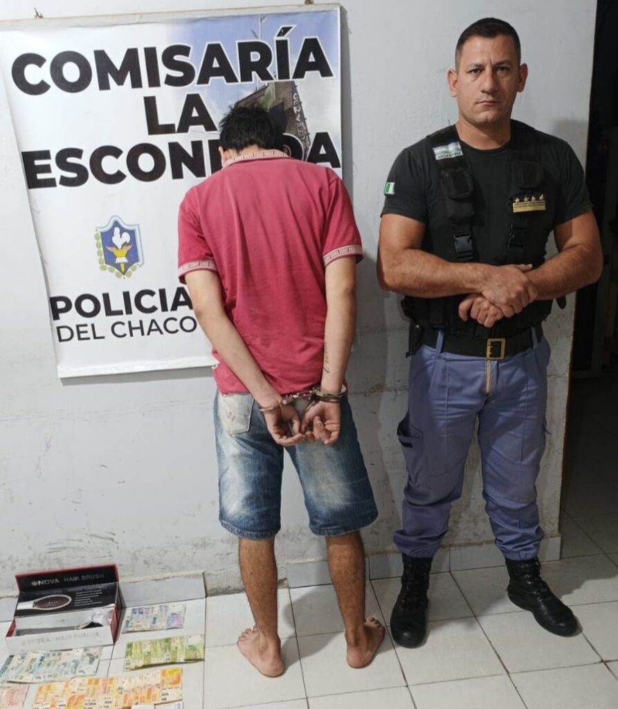 La Escondida: Rápido operativo cerrojo permitió detener a un ladrón y recuperar la recaudación de un comercio