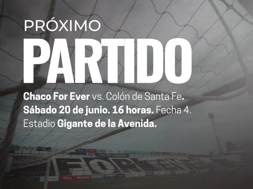 PRIMERA NACIONAL| Todo listo para el duelo ante el «Sabalero»: Chaco For Ever inicia la venta de entradas para recibir a Colón
