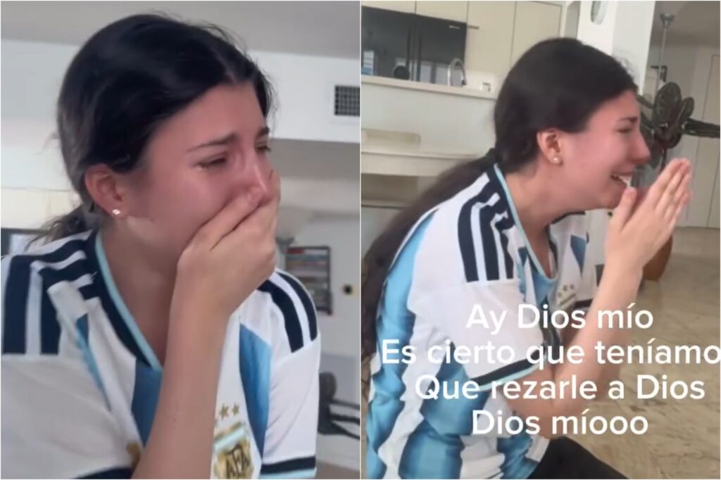 Mónica Ayos grabó a su hija mientras veía a la selección y se viralizó por sus frases: “¡Quebranten ese muro!»