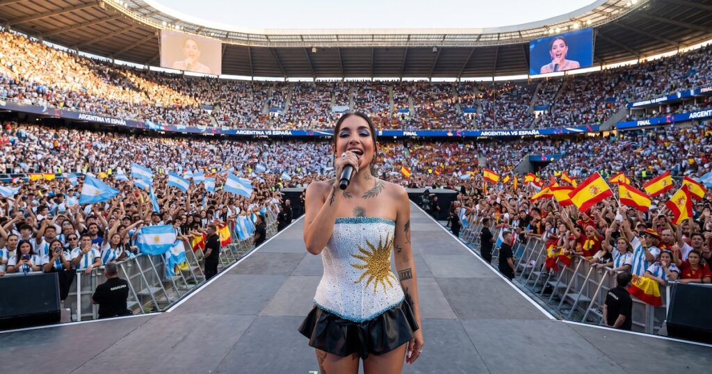 María Becerra llegó al estadio de la final del Mundial 2026 para cantar el Himno: “Esto es lo más lindo de mi carrera”