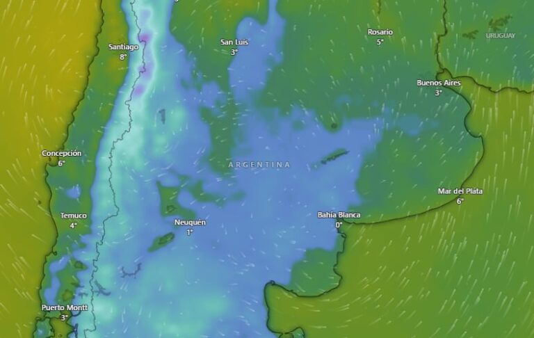 Alerta Amarilla por Frío Extremo y Vientos Fuertes en 16 Provincias Argentinas
