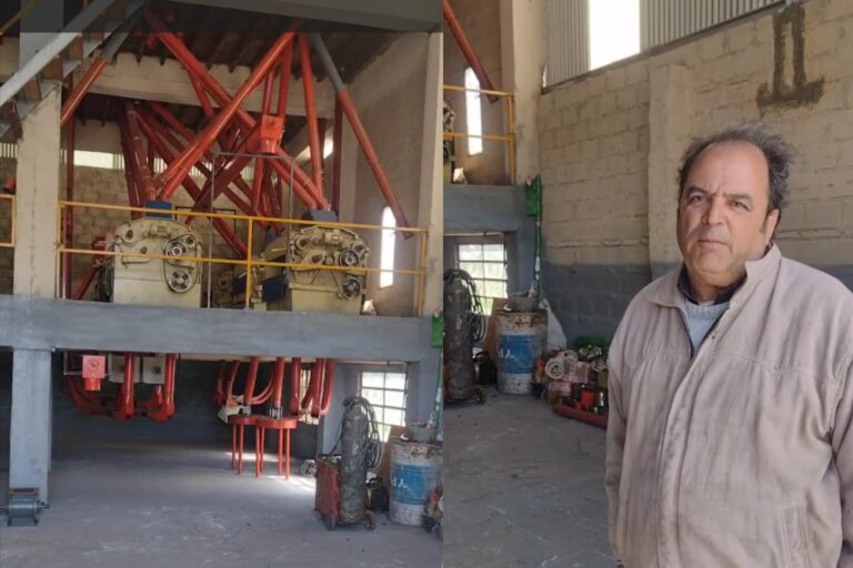 El sueño de un emprendedor: un molino harinero detenido por falta de energía